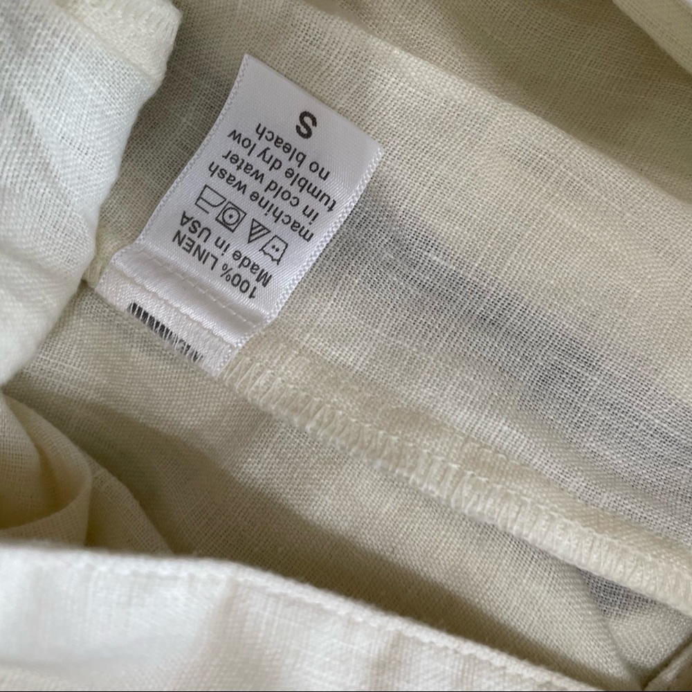 Nwot black crane cream wide leg jumpsuit womens sz.S 100% linen made in USA - Picture 4 of 7